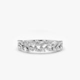 14K Marquise Baguette and Round Diamond Anniversary Band 14K White Gold Ferkos Fine Jewelry