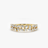 14K Marquise Baguette and Round Diamond Anniversary Band 14K Gold Ferkos Fine Jewelry