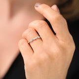 14K Slanted Baguette Diamond Stacking Ring  Ferkos Fine Jewelry