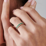 14k  Half Eternity Square Emerald Anniversary Ring  Ferkos Fine Jewelry