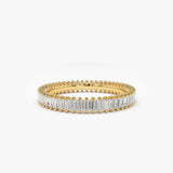 14K Prong Setting Full Eternity Baguette Diamond Ring 14K Gold Ferkos Fine Jewelry