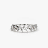 14K Zig Zag Baguette Diamond Ring 14K White Gold Ferkos Fine Jewelry