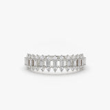 14K Bagguete Diamond Anniversary Ring 14K White Gold Ferkos Fine Jewelry