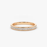 14k Channel Setting Princess Cut Half Eternity Diamond Ring 14K Rose Gold Ferkos Fine Jewelry