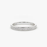 14k Channel Setting Princess Cut Half Eternity Diamond Ring 14K White Gold Ferkos Fine Jewelry