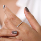 14K Ultra Thin Half Eternity Baguette Diamond Stackable Ring  Ferkos Fine Jewelry