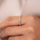 14K Baguette & Round Diamond Milgrain Bezel Full Eternity Ring  Ferkos Fine Jewelry