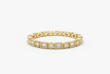 14K Baguette & Round Diamond Milgrain Bezel Full Eternity Ring 14K Gold Ferkos Fine Jewelry