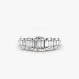 14K Graduating Baguette Diamond Anniversary Ring 14K White Gold Ferkos Fine Jewelry