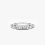 14k Baguette Diamond Stacking Ring 14K White Gold Ferkos Fine Jewelry