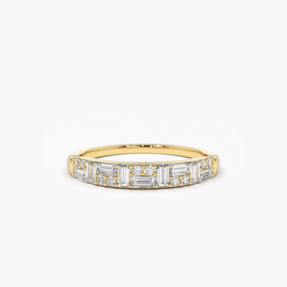 14k Baguette Diamond Stacking Ring 14K Gold Ferkos Fine Jewelry