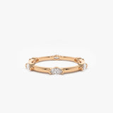 14k Stackable Marquise Diamond Eternity Ring 14K Rose Gold Ferkos Fine Jewelry