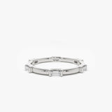14k Stackable Baguette Diamond Eternity Ring 14K White Gold Ferkos Fine Jewelry
