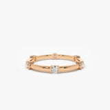 14k Stackable Half Bezel Diamond Eternity Ring 14K Rose Gold Ferkos Fine Jewelry