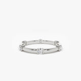 14k Stackable Half Bezel Diamond Eternity Ring 14K White Gold Ferkos Fine Jewelry