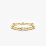 14k Stackable Half Bezel Diamond Eternity Ring 14K Gold Ferkos Fine Jewelry