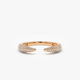 14k Diamond Claw Ring 14K Rose Gold Ferkos Fine Jewelry