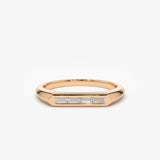 14k Unique Baguette Stackable Ring 14K Rose Gold Ferkos Fine Jewelry