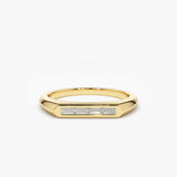 14k Unique Baguette Stackable Ring 14K Gold Ferkos Fine Jewelry