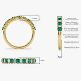 14k Unique Princess Cut Emerald and Baguette Diamond Ring  Ferkos Fine Jewelry