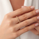 14K Vintage Art Deco Diamond Eternity Wedding Ring  Ferkos Fine Jewelry