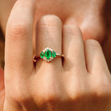 14k Three Stone Emerald Cluster Ring  Ferkos Fine Jewelry