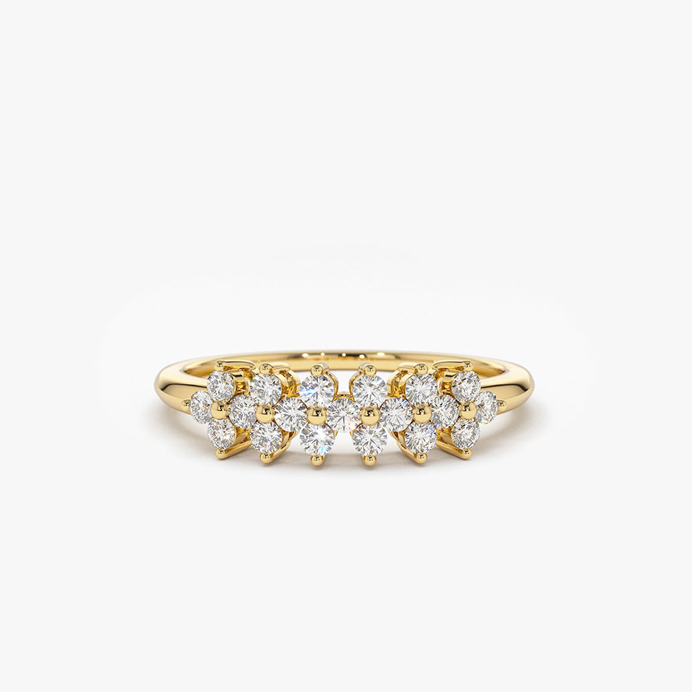 14k Diamond Cluster Anniversary Ring 14K Gold Ferkos Fine Jewelry