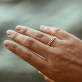 14k Double Row Alternating Marquise Round Diamond Ring  Ferkos Fine Jewelry