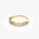 14k Double Row Alternating Marquise Round Diamond Ring  Ferkos Fine Jewelry