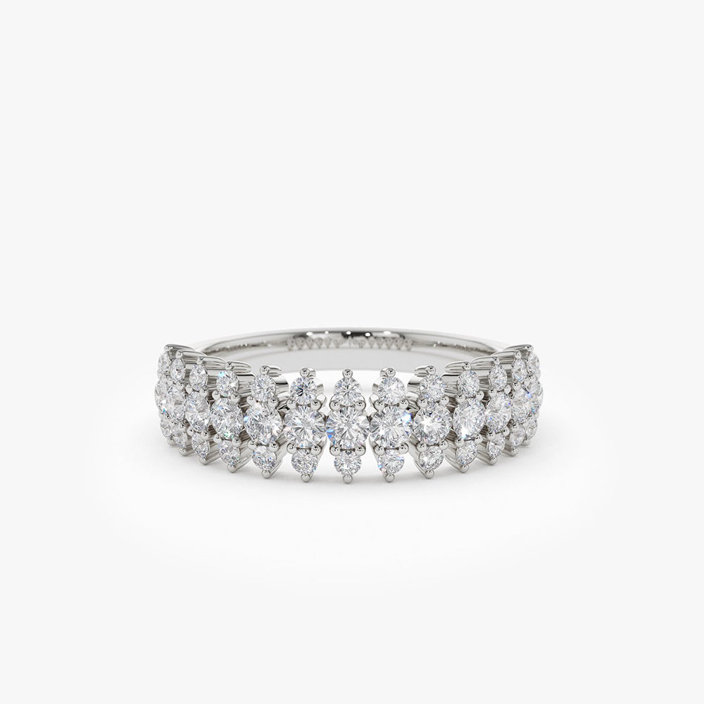 14k Half Eternity Round Diamond Spike Ring – Ferkos Fine Jewelry