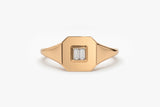 14k Baguette Diamond Pinky Ring 14K Rose Gold Ferkos Fine Jewelry