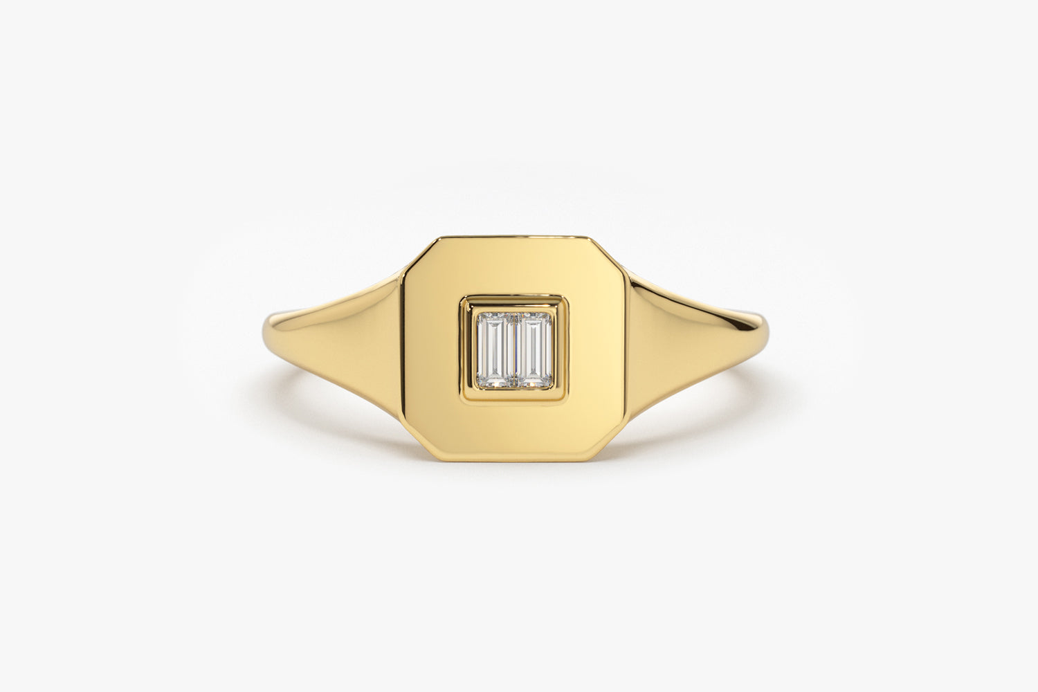 14k Baguette Diamond Pinky Ring 14K Gold Ferkos Fine Jewelry