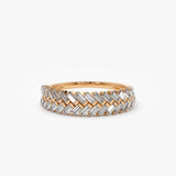 14k Step Baguette Diamond Ring 14K Rose Gold Ferkos Fine Jewelry