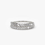 14k Step Baguette Diamond Ring 14K White Gold Ferkos Fine Jewelry