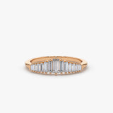 14K Baguette Diamond Tiara Ring 14K Rose Gold Ferkos Fine Jewelry