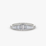 14K Baguette Diamond Tiara Ring 14K White Gold Ferkos Fine Jewelry