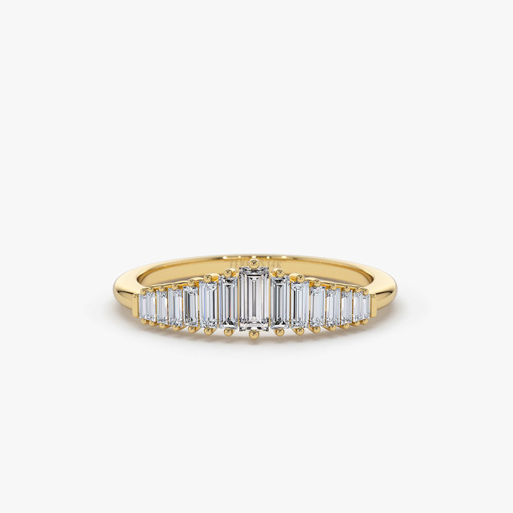 14K Baguette Diamond Tiara Ring 14K Gold Ferkos Fine Jewelry