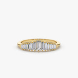 14K Baguette Diamond Tiara Ring 14K Gold Ferkos Fine Jewelry