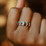 14k Emerald Baguette and Diamond Stackable Wedding Ring  Ferkos Fine Jewelry
