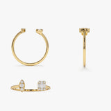 14K Gold Diamond Baguette Cuff Ring  Ferkos Fine Jewelry