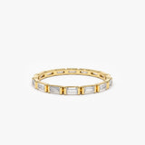 14k Bar Setting Baguette Diamond Eternity Ring 14K Gold Ferkos Fine Jewelry