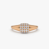 14k Pave Diamond Pinky Ring 14K Rose Gold Ferkos Fine Jewelry