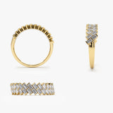 14k Double Row Diagonal Baguette Ring  Ferkos Fine Jewelry