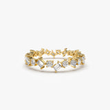 14k Baguette and Round Diamond Full Eternity Ring 14K Gold Ferkos Fine Jewelry