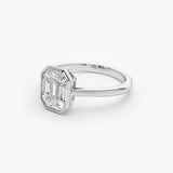 14k Emerald Cut Illusion Mosaic Solitaire Engagement Ring  Ferkos Fine Jewelry