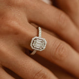 14k Emerald Cut Illusion Halo Setting Engagement Ring  Ferkos Fine Jewelry