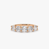 14k Five Stone 1ctw Wire Basket Diamond Ring 14K Rose Gold Ferkos Fine Jewelry