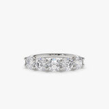 14k Five Stone 1ctw Wire Basket Diamond Ring 14K White Gold Ferkos Fine Jewelry