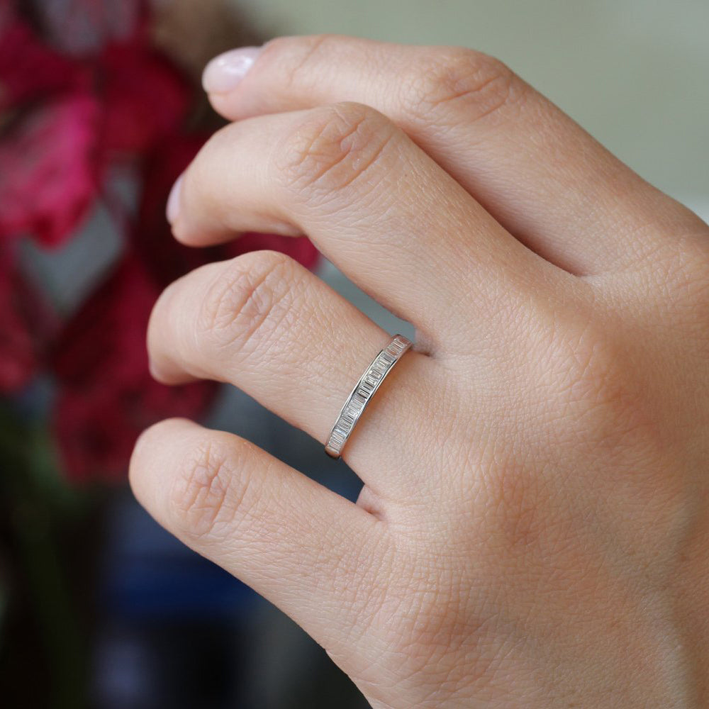 14k 3MM Baguette Diamond Channel Setting Ring  Ferkos Fine Jewelry