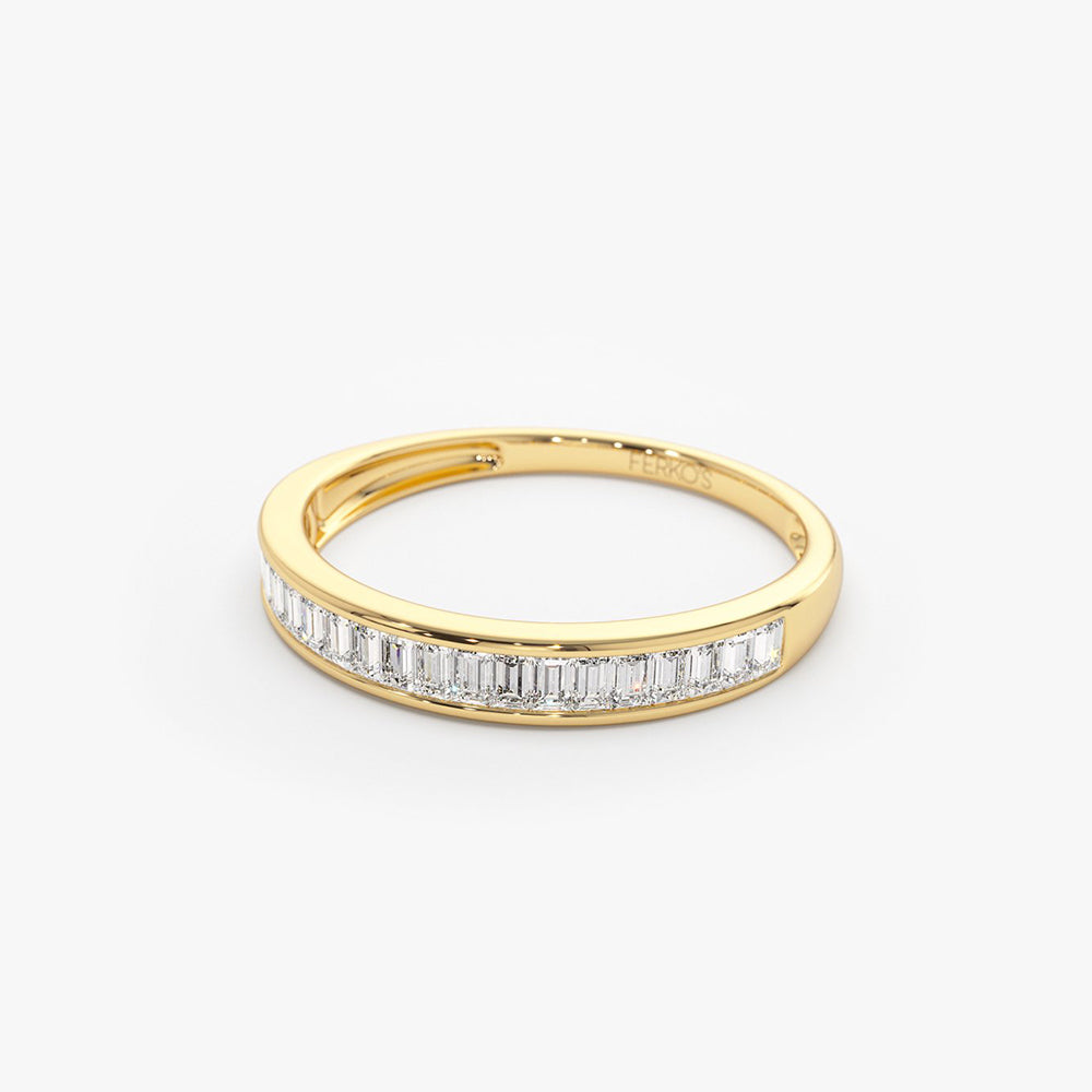 14k 3MM Baguette Diamond Channel Setting Ring  Ferkos Fine Jewelry